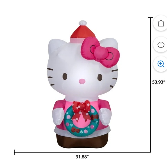 Hello Kitty 4.5 ft Christmas Airblown Yard Inflatable New...